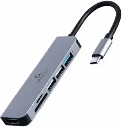 Dokstacija Gembird USB Type-C 6-in-1 Grey