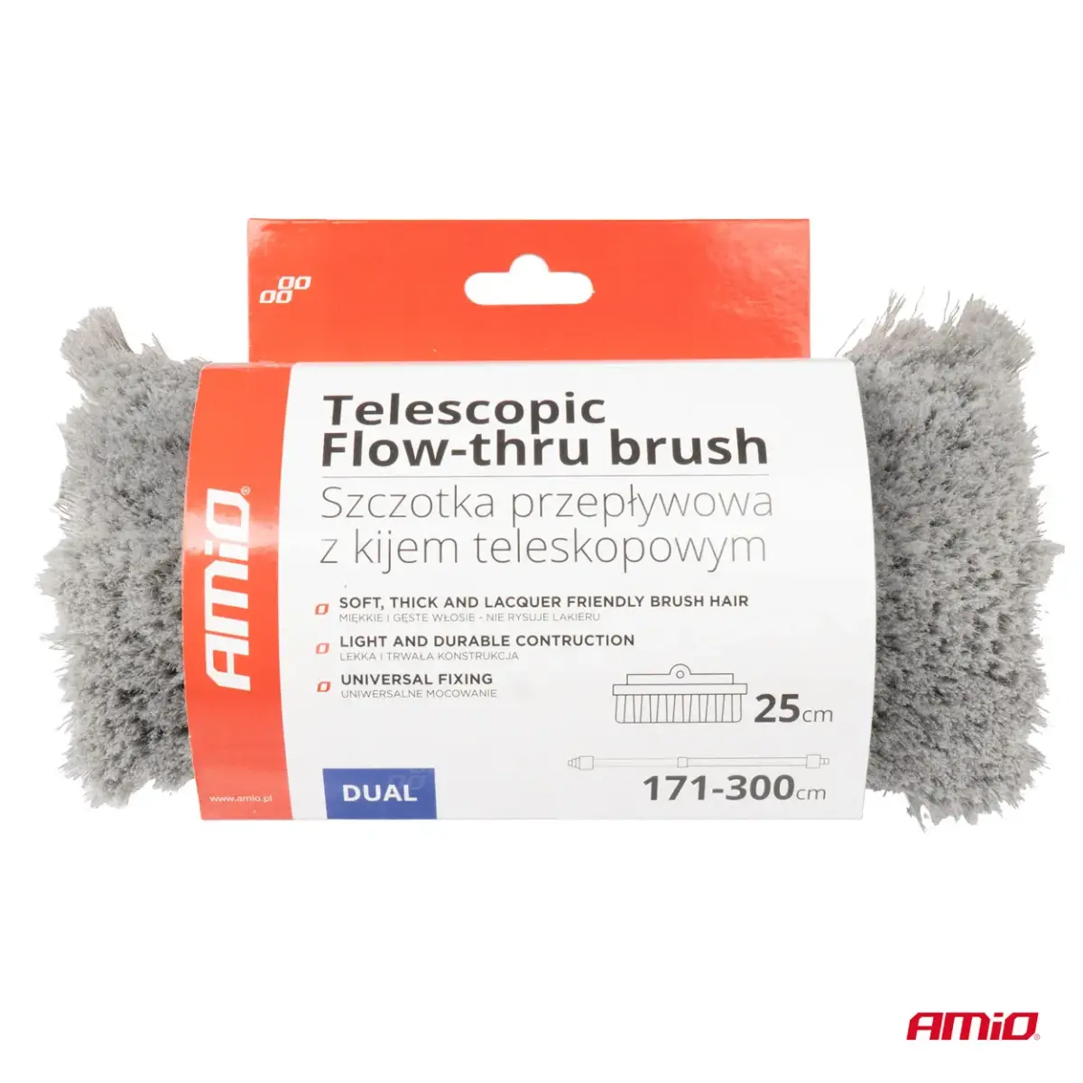Telescopic Flow-thru wash brush 171-300cm AMIO-03954