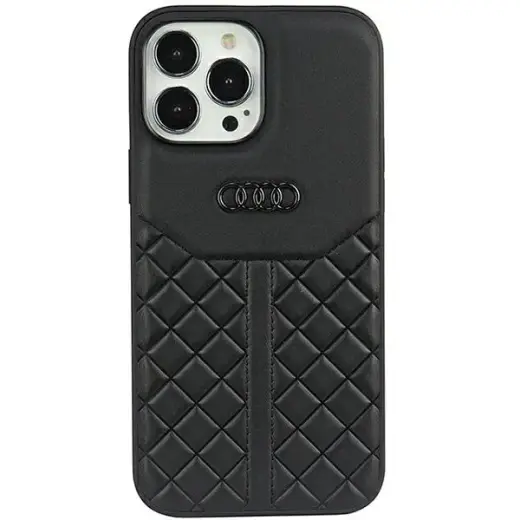 Audi Genuine Leather iPhone 13 Pro / 13 6.1" black hardcase AU-TPUPCIP13P-Q8/D1-BK