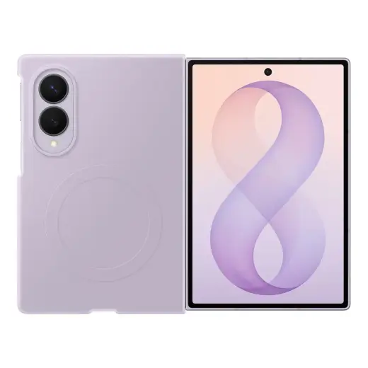 Samsung Silicone Magnet maciņš ar MagSafe atbalstu telefonam Samsung Galaxy Z Fold 8 (F971) violets (komplektā aizsargplēve)