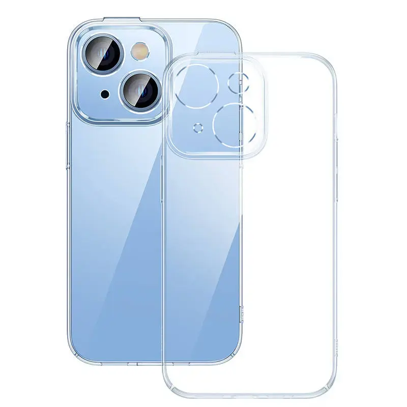 Baseus Crystal tālruņa maciņš + rūdīts stikls iPhone 14 (caurspīdīgs)