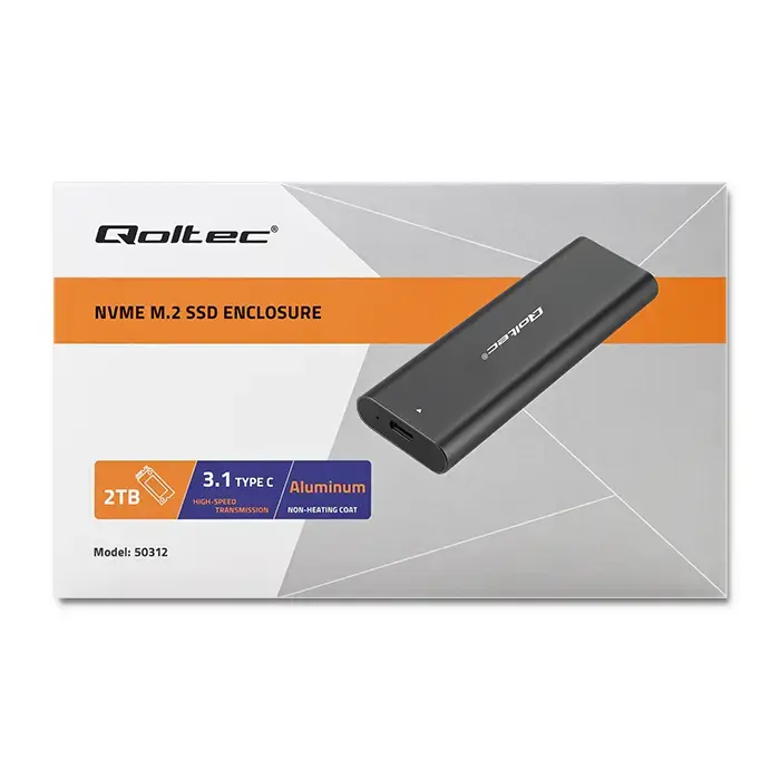Qoltec korpuss M.2 SSD | NVME | PCI-E | USB-C