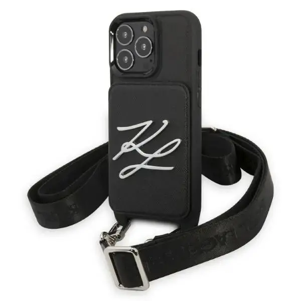Karl Lagerfeld KLHCP13LSAKLCK iPhone 13 Pro | 13 6,1" hardcase czarny|black Saffiano Autograph