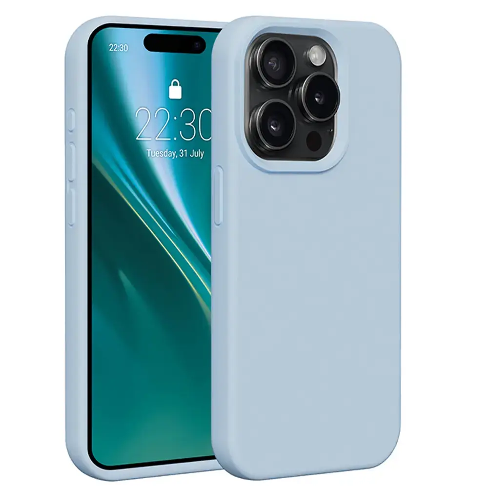 Etteri Silicone phone case for iPhone 15 Pro 6,1 light blue