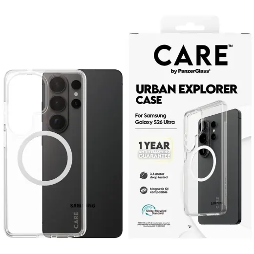 CARE by PanzerGlass Urban Explorer telefono dėklas Samsung Galaxy S26 Ultra (S948) skaidrus