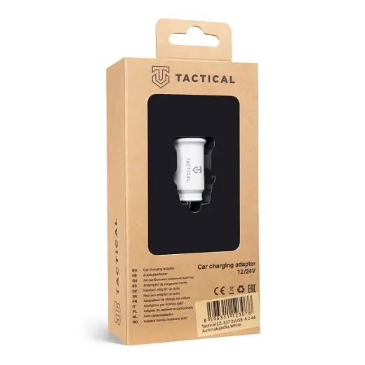 Tactical LZ-337 2xUSB-A 2.4A Car Charger White