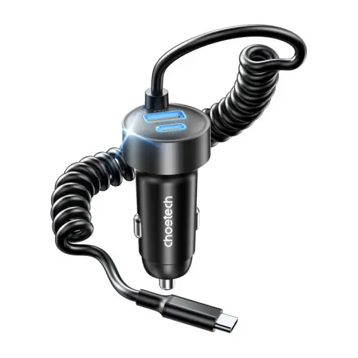 Choetech car charger | 65W | USB-C, USB-A | with cable included