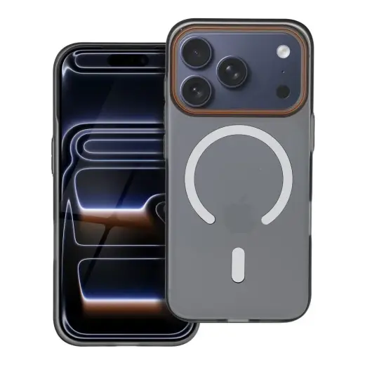 GO ORANGE telefono dėklas su MagSafe palaikymu iPhone 17 Pro juodas