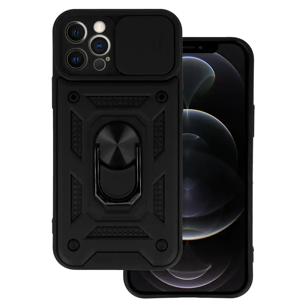 Slide Camera Armor maciņš telefonam iPhone 12 Pro melns