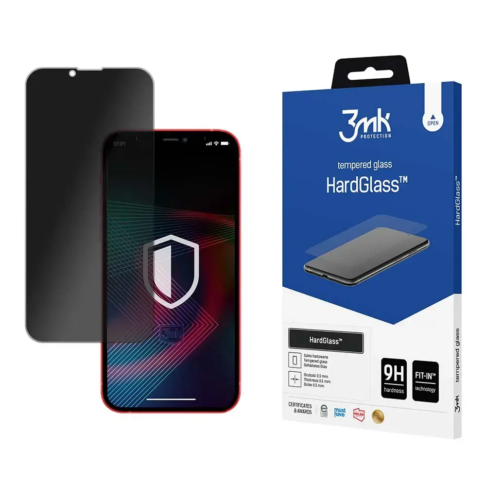 3mk HardGlass Max Privacy aizsargstikls telefonam iPhone 13 Pro Max | iPhone 14 Plus (privātuma efekts)