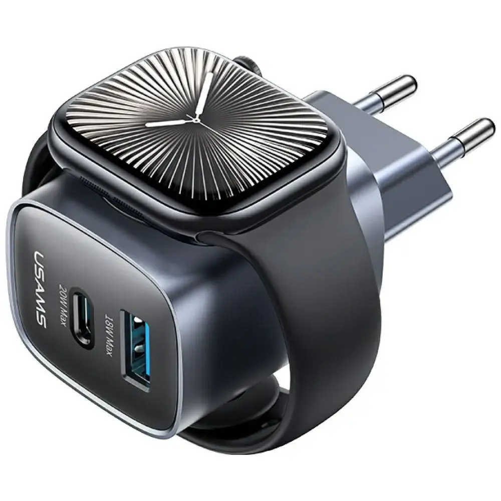 Ładowarka sieciowa USAMS CC293 T67 20W   iWatch 1xUSB-C 1xUSB-A tarnish