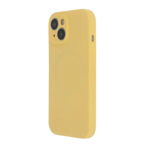 Soft Touch Mag maciņš ar MagSafe atbalstu telefonam iPhone 15 Plus dzeltens