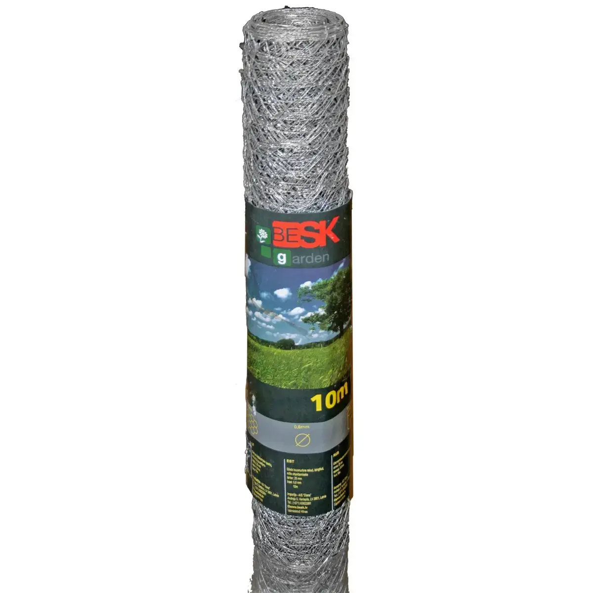 Mesh 1x10m, galvanized, hexagonal cell