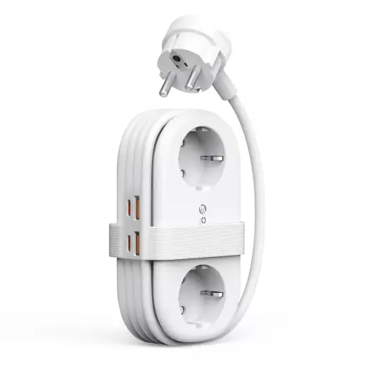 Orico AP3 20W GaN 5in1 Power Strip 2x AC + 2x USB-A + 1x USB-C - White