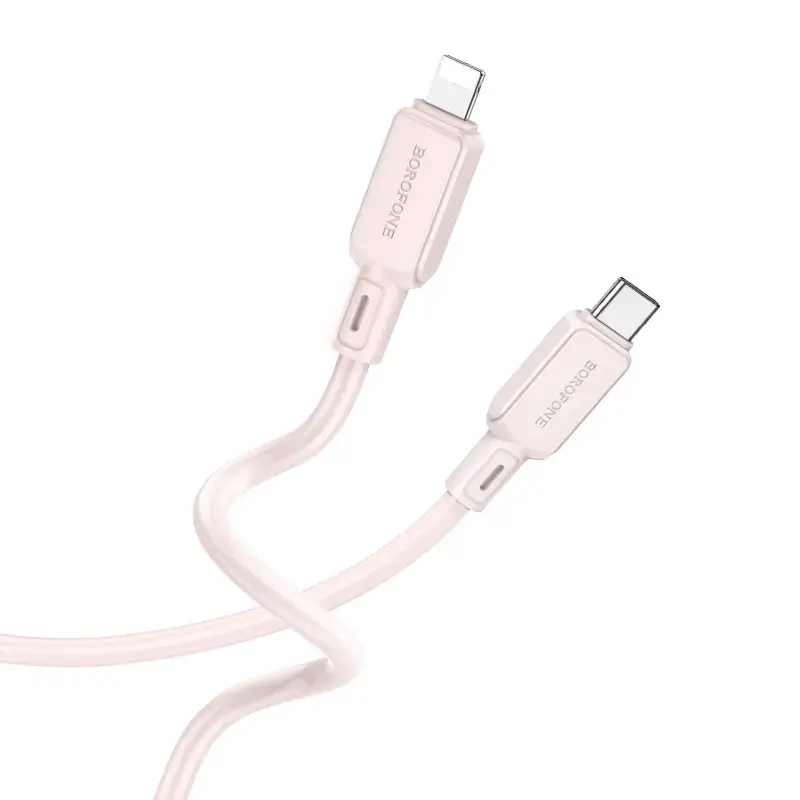 Borofone BX94 Crystal data transfer and charging cable | USB-C to Lightning | 20W | 1m | light pink