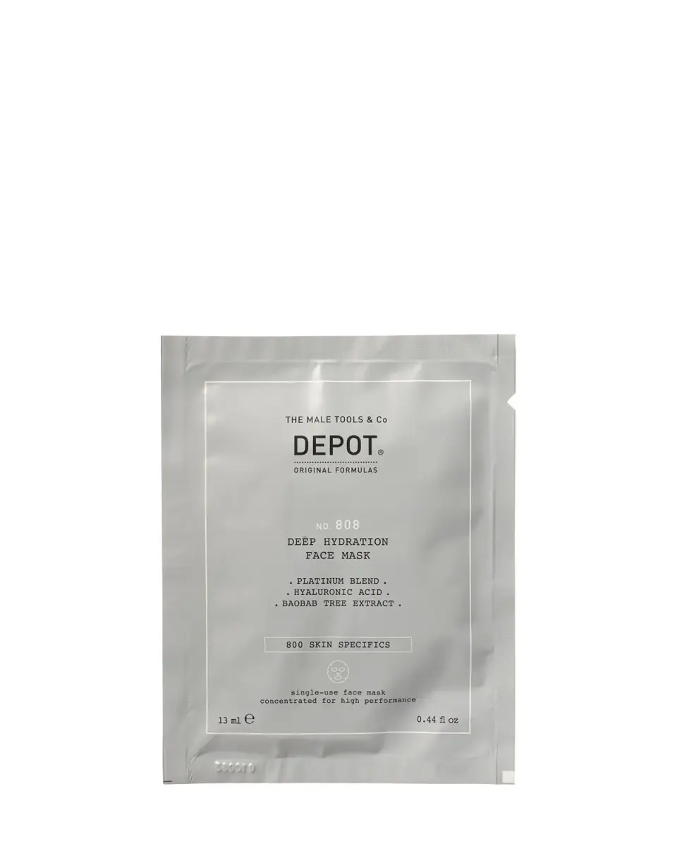 Set, Depot, 800 Skin Specifics No. 808, Hyaluronic Acid, Deeply Hydrating/Soothing & Revitalizing, Sheet Mask, For Face, Day, 12 pcs, 13 ml
