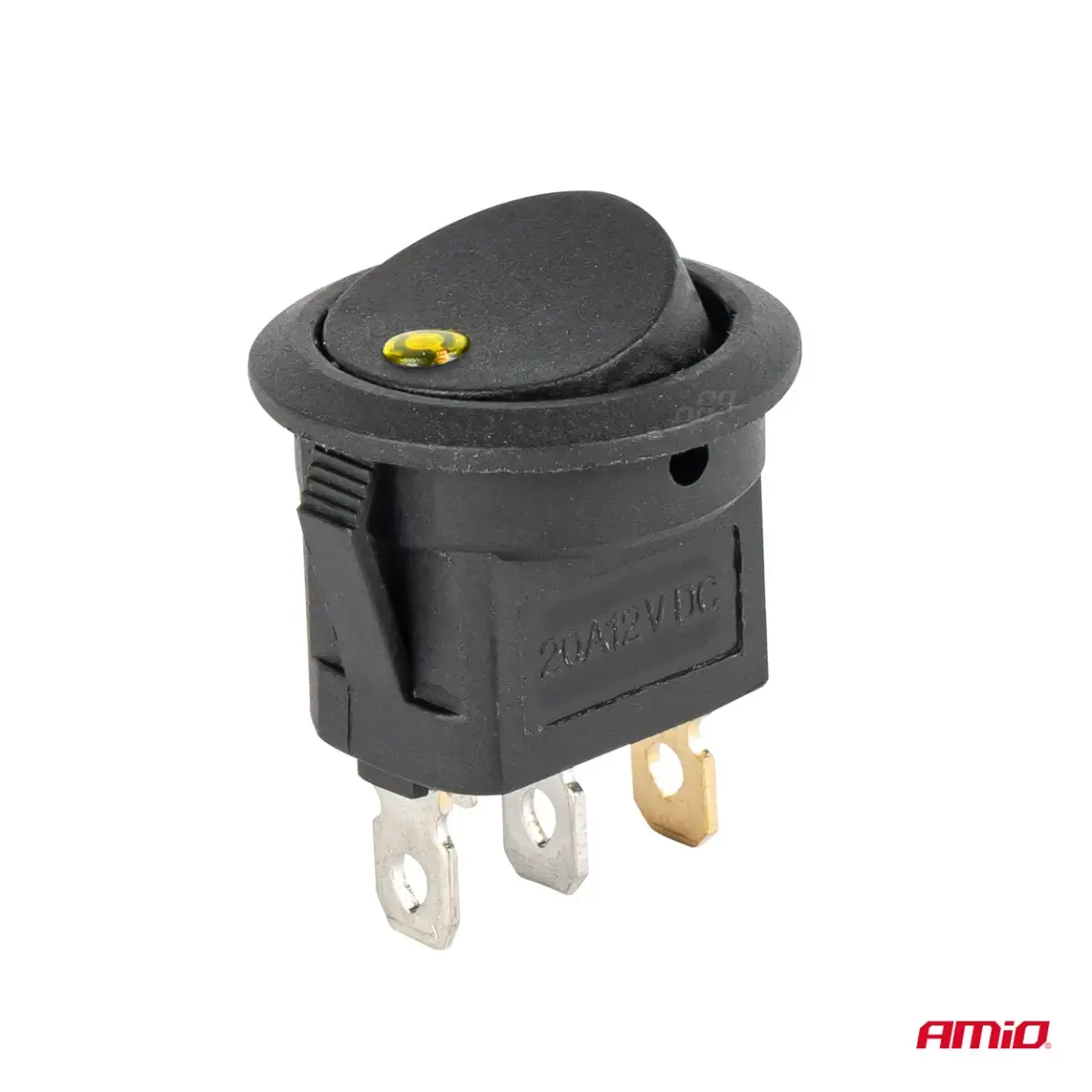 Round switch with yellow light AMIO-03962
