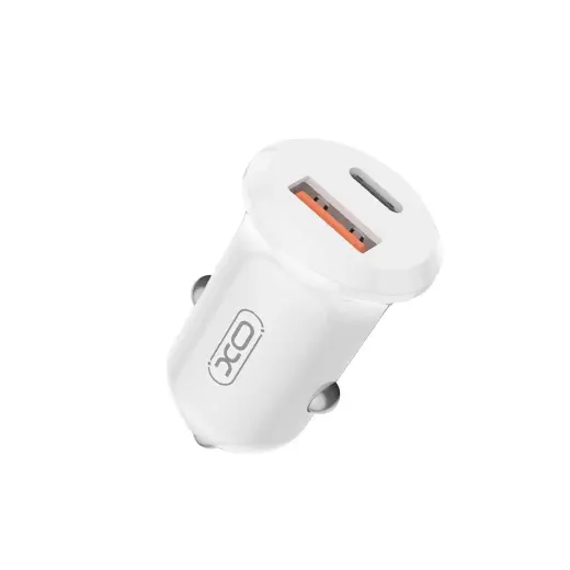 Зарядка для автомобиля XO CC69 | 30W | PD, QC | USB-A, USB-C | белая
