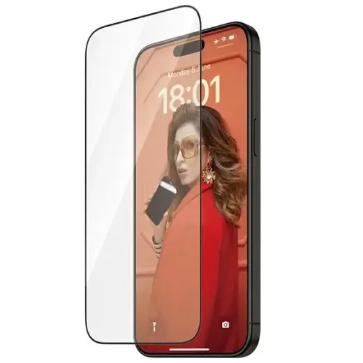 PanzerGlass Re:fresh aizsargstikls telefonam iPhone 15 Pro 6.1" Ultra-Wide-Fit ekrāna aizsardzībai ar vieglu līdzinātāju