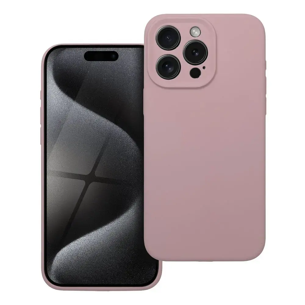 Silicone 2mm maciņš telefonam iPhone 15 Pro Max rozā