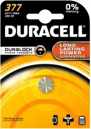 Duracell D377 | AG4 | SR626SW | LR626 silver oxide 1.5V watch battery