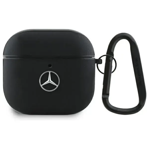 Mercedes MEA4CSLBK AirPods 4 cover        czarny|black Leather Metal Logo