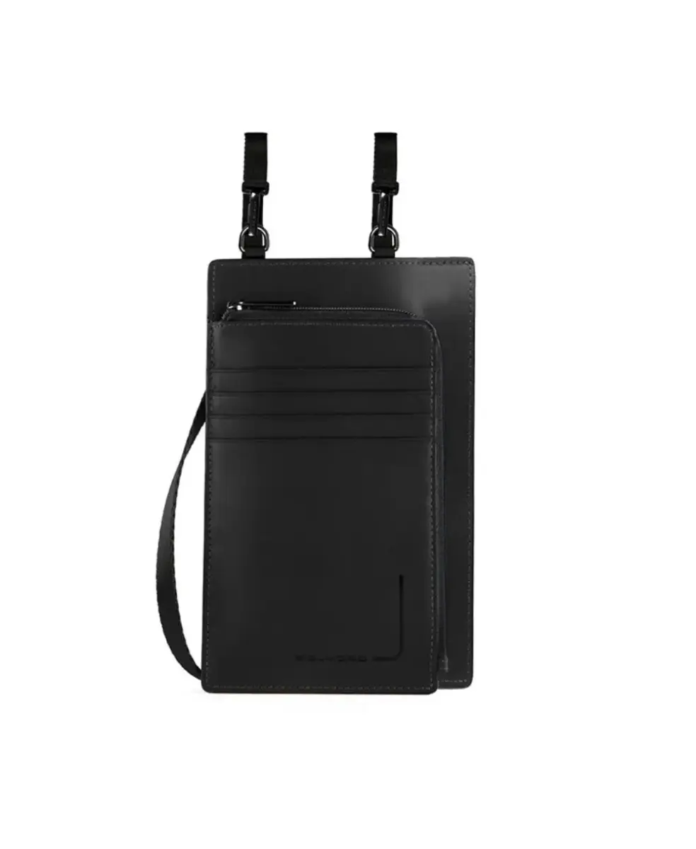 Piquadro, Tasche, Leather Crossbody Bag, Black, 11.5 x 19 x 2 cm, For Women
