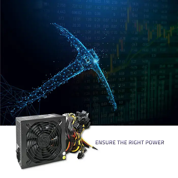 Qoltec ATX Power Supply 1600W | 80 Plus Gold | Data mining