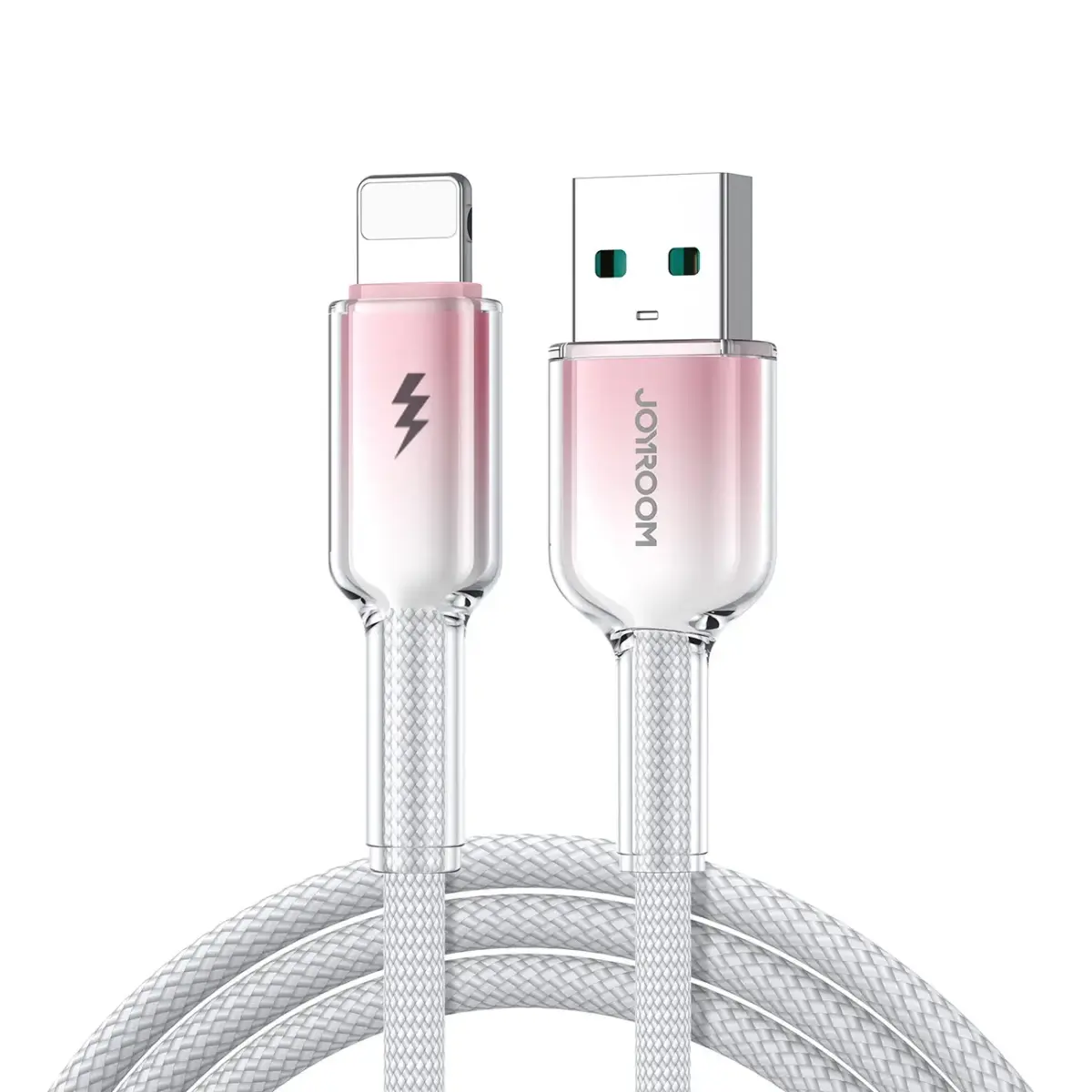 Joyroom S-A42 Crystal-Clear Series datu pārraides un uzlādes vads | USB-A uz Lightning | 15W | 1.2m | balts