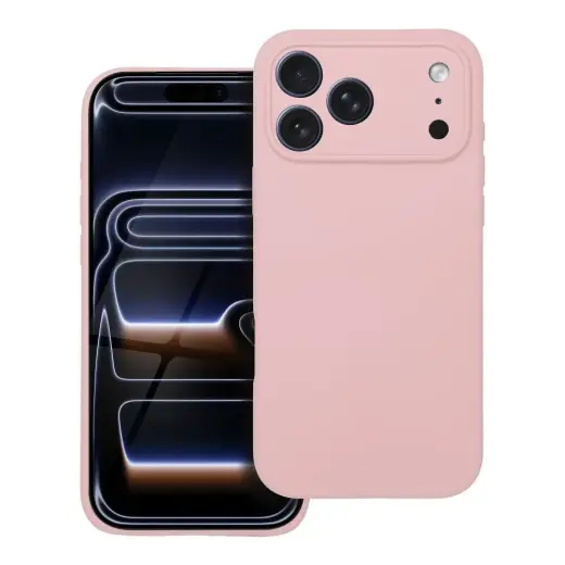 Silicone 2mm telefono dėklas iPhone 17 Pro Max rožinis