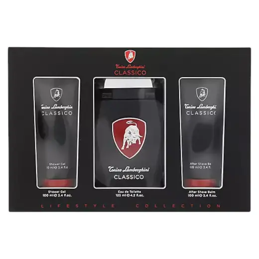 Set Tonino Lamborghini: Classico, Eau De Toilette, For Men, 125 ml + Classico, Hydrating, Shower Gel, All Skin Types, 100 ml + Classico, Hydrating, After-Shave Balm, 100 ml