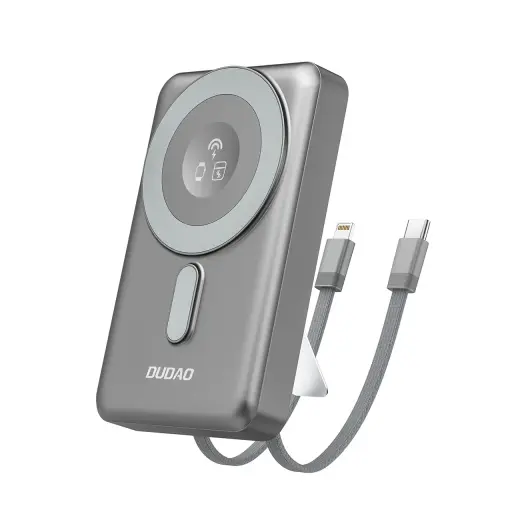 Dudao K29 ārējais akumulators (powerbank) | 10000 mAh | 20W | USB-C, Lightning, MagSafe | pelēks