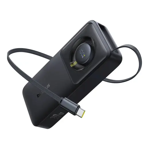 Baseus Free2Pull ārējais akumulators (powerbank) | 10000 mAh | 30W | USB-C | melns