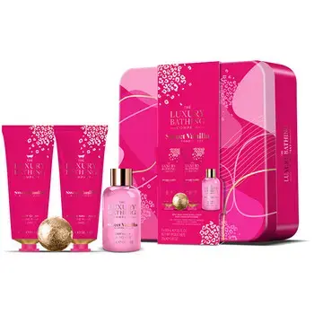 Body Care Set in a Tin (Vanilla & Almond) - Gift set for body care in a metal tin.
