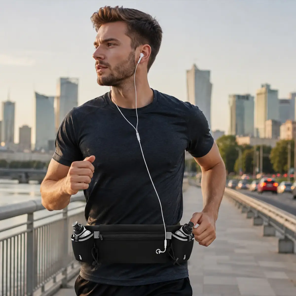 Sport universal running bag design 2 black