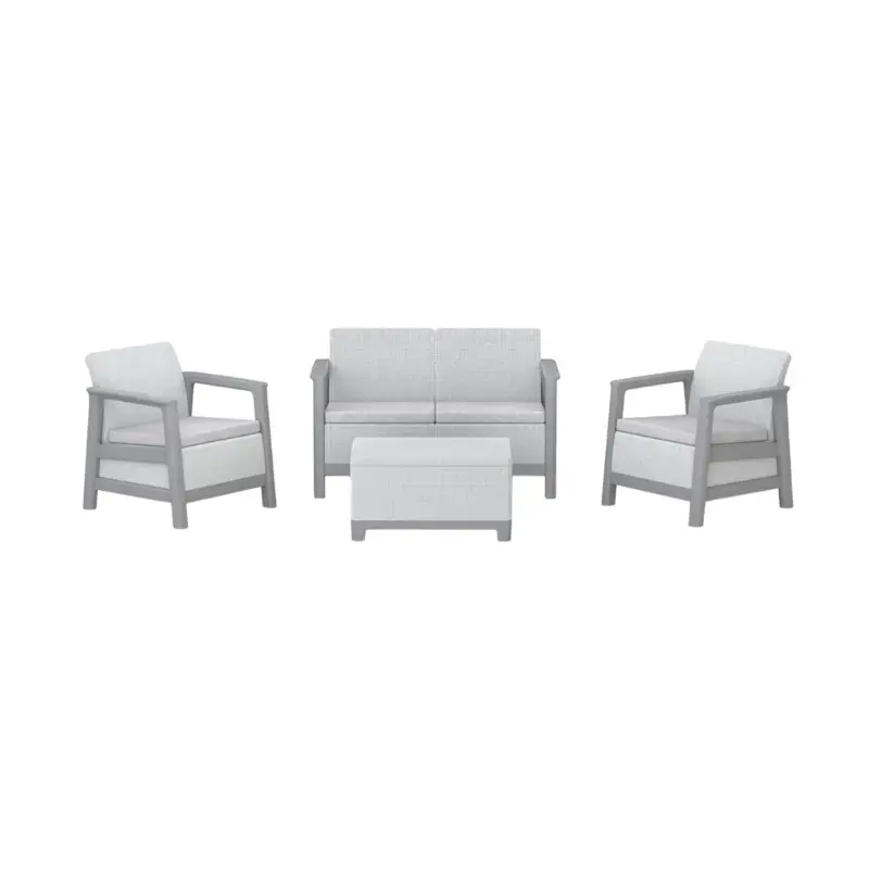 Dārza mēbeļu komplekts Scandi Linea 2 Seater Set gaiši pelēks/tumša tērauda pelēks