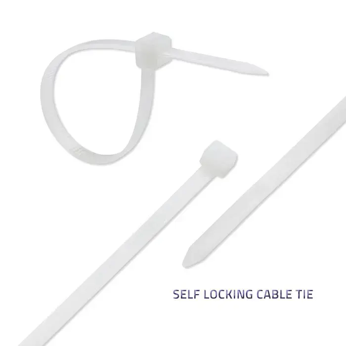 Qoltec Self-locking cable tie | 7.2*300mm | 50 pcs. | Nylon66 | UV | White