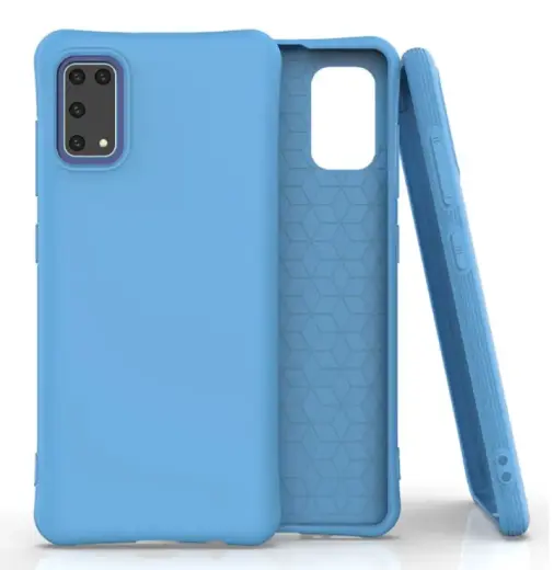 Fusion Solaster Back Case Silikona Aizsargapvalks Priekš Samsung A415 Galaxy A41 Zils