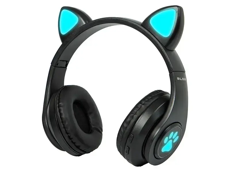 Wireless headset Bluetooth 5.0 LED for kids black ears