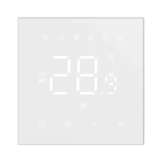 Smart thermostat for water heating floor valves control, 3A, Wi-Fi, white, TUYA / Smart Life