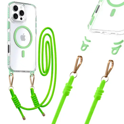 Tel Protect Strap Clear maciņš telefonam iPhone 16 zaļš