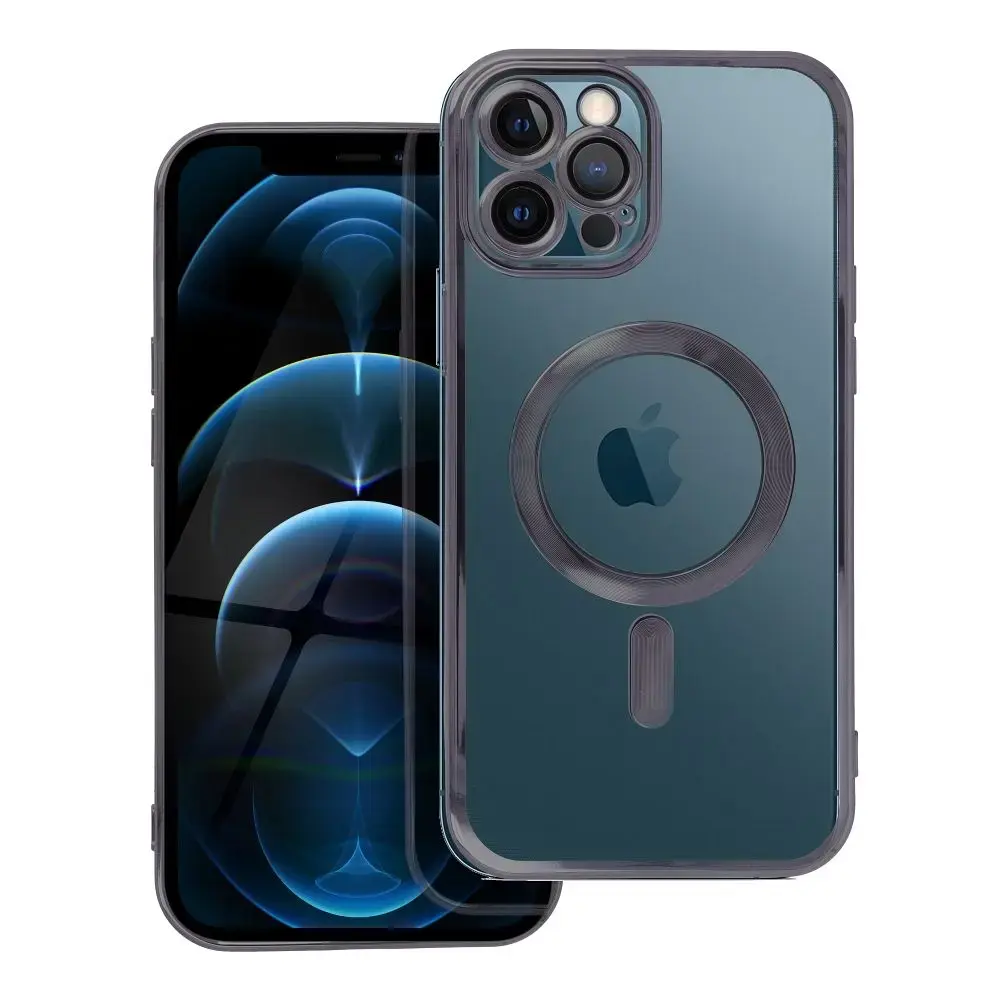 Electro Mag Cover maciņš ar MagSafe atbalstu telefonam iPhone 12 Pro Max melns