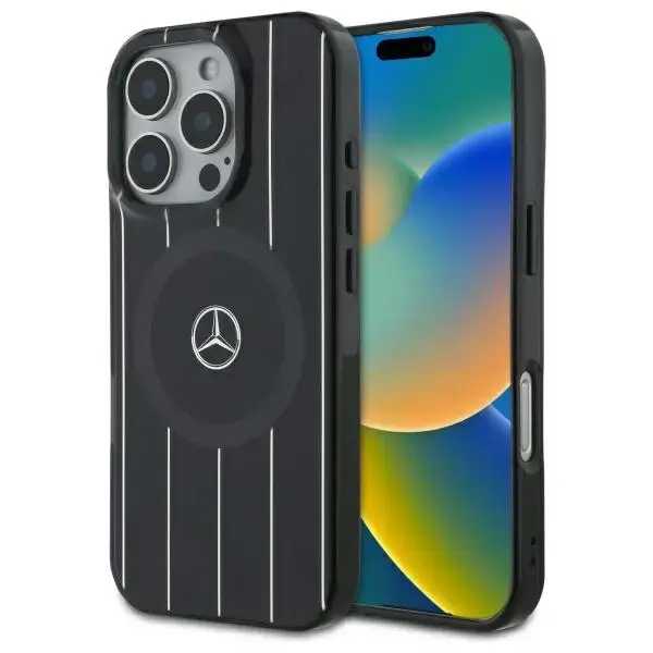 Mercedes MEHMP16X23HRSK iPhone 16 Pro     Max 6.9" czarny|black hardcase MB Double Layer Crossed Lines MagSafe