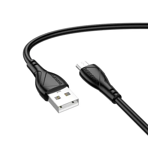 Borofone BX121 andmeedastus- ja laadimiskaabel | USB-A kuni Micro USB | 12W | 1m | must
