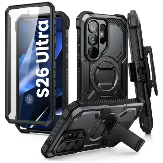 Supcase iBlason ArmorBox Clip Mag maciņš ar MagSafe atbalstu telefonam Samsung Galaxy S26 Ultra (S948) melns