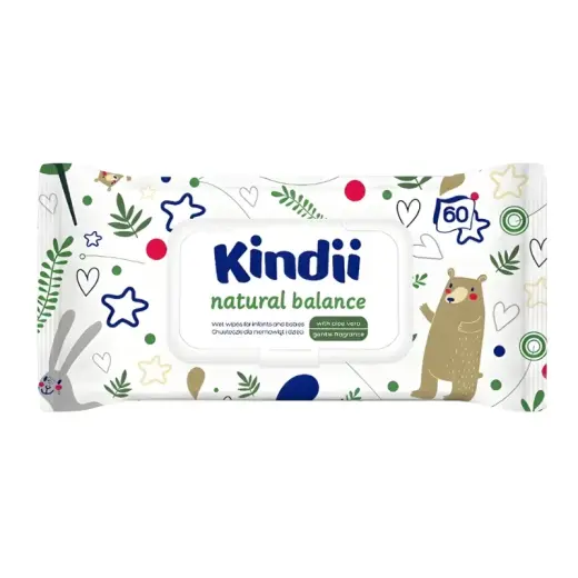 Kindii Natural Balance beebisalvrätikud 60 tk.