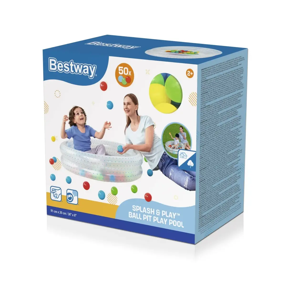 Zils baseins 91x20cm + BESTWAY bumbas