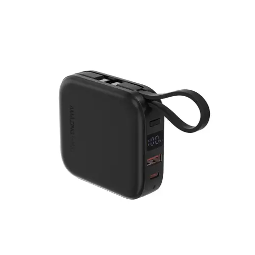 Amazing Thing Ārējais akumulators Thunder Go 10000mAh TG10KBK - USB + USB-C - PD 22,5W ar USB-C kabeli melns