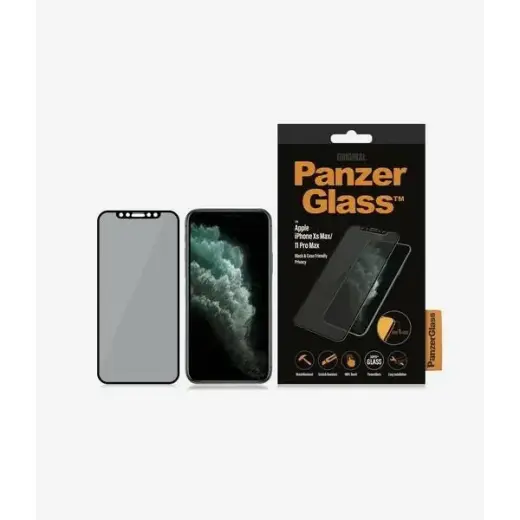 PanzerGlass E2E Super+ iPhone Xs Max|11 Pro Max Case Friendly Privacy czarny|black