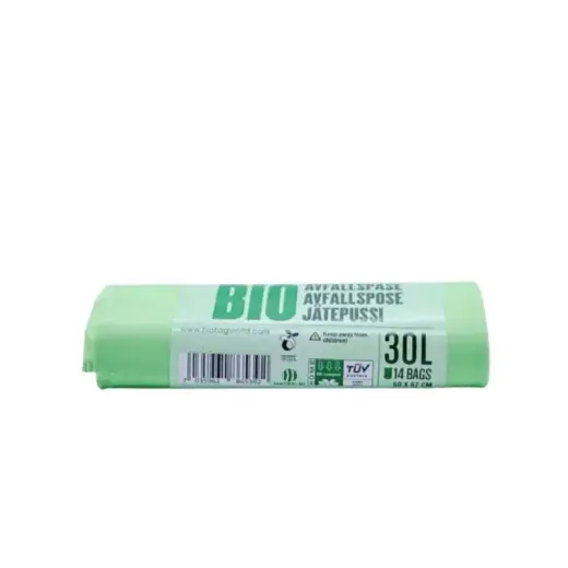 Atkritumu maisi kompostējami BioBag 30L (14 gab. rullī) 16mkr. 50x57cm zaļi